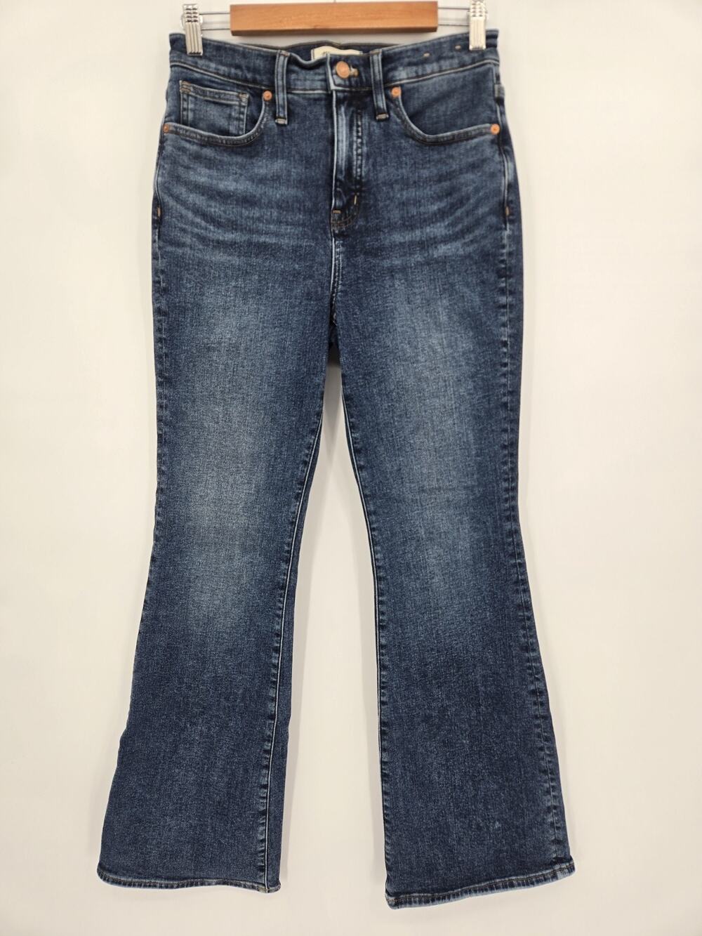 Madewell Skinny Flare Jeans High Rise Alvord Wash Stretch Denim NN479 Size 28